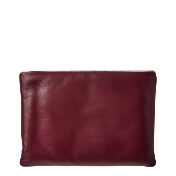 Saint Laurent Calypso Large Leather Pouch, Red - Picture 2 of 4